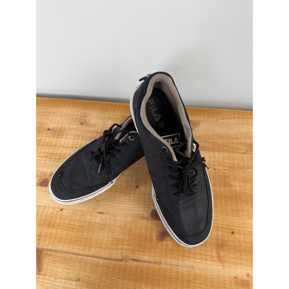 Fila Men's Low Top Sneakers Black Lace Up Casual Shoes‎ Size 12